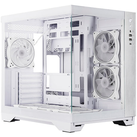 Chieftec Visio Midi Tower Gehäuse (weiß | 2x USB-A | 1x USB-C | RGB | gehärtetes Glas)