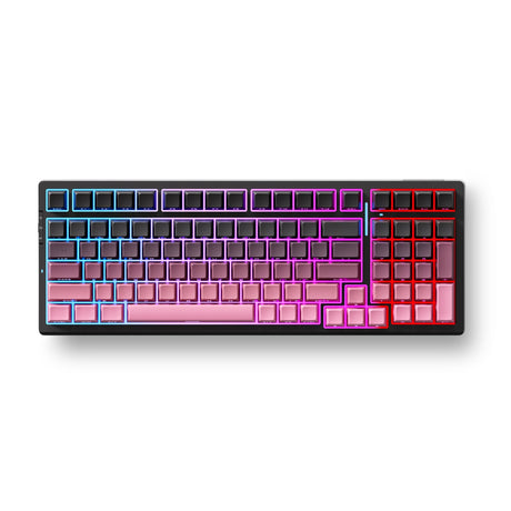Mchose G98 Pro Black Pink Cabbage Tofu V2 Wireless Tri-Mode Custom Mechanical RGB Gaming-Tastatur (Schwarz, US-Layout (QWERTY), KTT Cabbage Tofu V2, RGB, Hot Swap, seitlich graviertes PBT, Wireless | Bluetooth | USB-C)