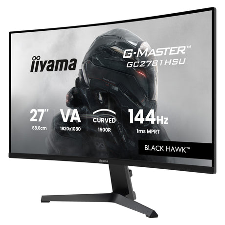 Iiyama G-Master Black Hawk G2471HS-B1 27 gebogener Gaming-Monitor (Schwarz, HDMI, DisplayPort, 2x USB, 144 Hz)