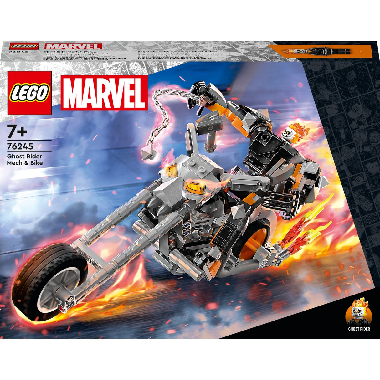 Lego Marvel – Geisterfahrer-Mech-Motorrad-Konstruktionsspielzeug (76245)