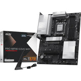Msi pro x870e-s evo wifi socket am5 moederbord (zwart, raid, 5gb-lan, wi-fi 7, bt, sound, atx)