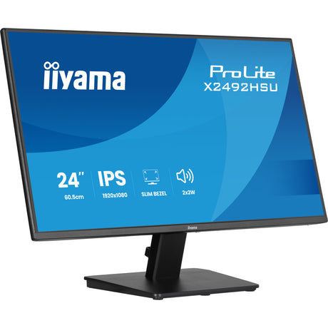 Iiyama Prolite X2492HSU-B1 24 Monitor (Schwarz (matt), HDMI, DisplayPort, 2x USB-A)