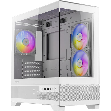 Antec cx500m argb Mini-Tower-Gehäuse (weiß | 2x USB-A | 1x USB-C | gehärtetes Glas)
