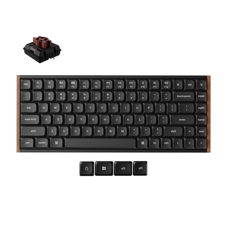 Keychron k3 ultra 8k wireless custom mechanical keyboard (zwart, us lay-out (qwerty), milk pom brown, 75%, rgb leds, lsa double-shot pbt, usb-c | 2.4 ghz | bluetooth 5.2)