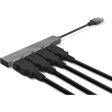 Trust Halyx Aluminium 4-Port Mini-USB-Hub USB-Hub (Aluminium)