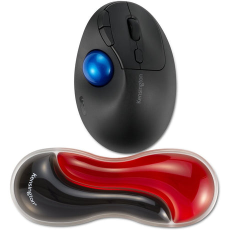 Kensington Slim Duo Gel-Maus, Trackball-Handgelenkauflage, Handgelenkstütze (rot, schwarz)