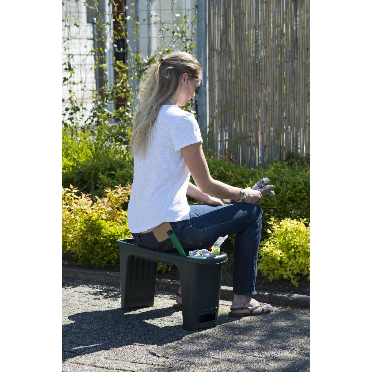 Naturgartenbank 2-in-15 65.5x25x34 cm Grün