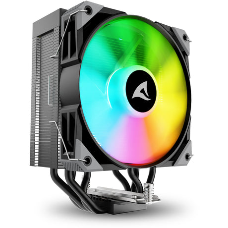 Sharkoon A40 RGB CPU-Kühler (schwarz, 4-Pin-PWM-Lüfteranschluss)