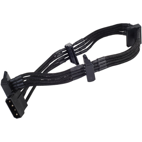 Silverstone-Adapter 4-Pin Molex > 4x 15-Pin SATA (schwarz, PP07-btsb)