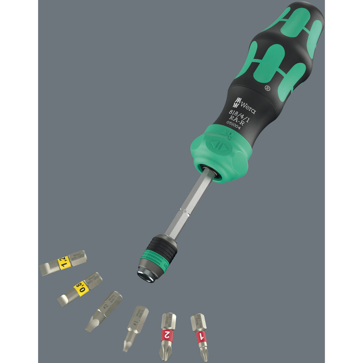Wera kraftform kompakt 26 ra-r mit Koffer, 6-teiliges Bit-Set (schwarz grün)
