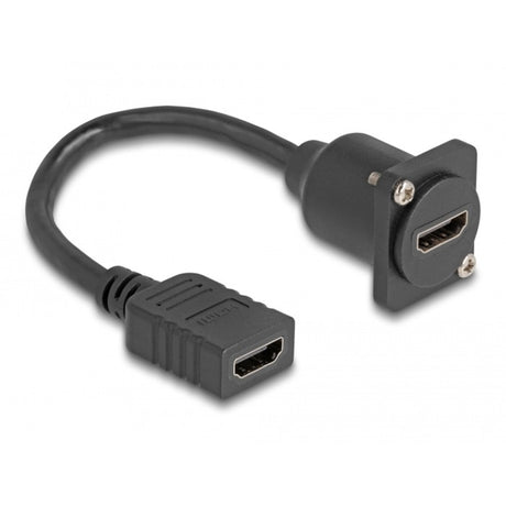 Delock D-Typ HDMI Kabel Buchse auf Buchse Kabel (schwarz, 20cm)