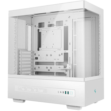 Deepcool ch690 digitales Midi-Tower-Gehäuse (weiß | 2x USB-A | 1x USB-C | gehärtetes Glas)