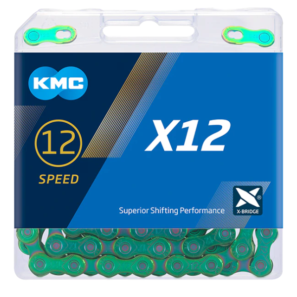 Shimano-Kette kmc x12 gewachst 126 Glieder – Auroragrün