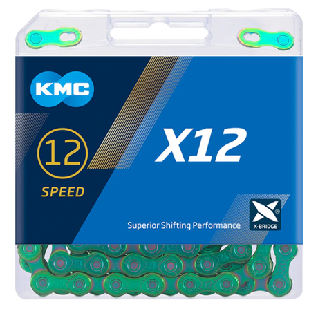 Shimano-Kette kmc x12 gewachst 126 Glieder – Auroragrün