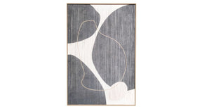 Schilderij draad organisch zwart wit 56x84x2,5cm