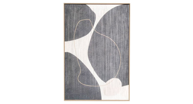 Schilderij draad organisch zwart wit 56x84x2,5cm