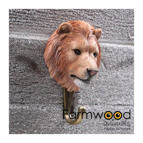 Farmwood animals kapstok haak hook'd! leeuw 5x7,5x12cm