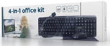 Gembird Heimarbeitsset, schwarze Tastatur, Maus + Matte und Headset – 9510121