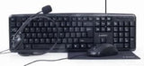 Gembird Heimarbeitsset, schwarze Tastatur, Maus + Matte und Headset – 9510121