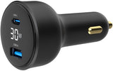 Gembird USB + USB-C Autoladegerät | 30w | schwarz | Status-LCD - 9540114