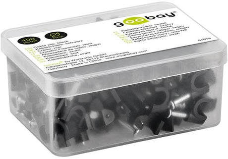 Goobay Kabelclip 5 mm rund, schwarze Box (100) – 4113230