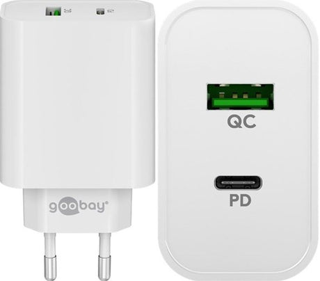 Goobay USB + USB-C Schnellladegerät 45W weiß - 9550194