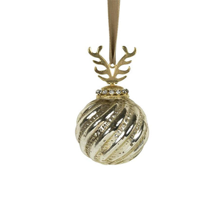 Kerstbal gewei glas goud ã˜10cm