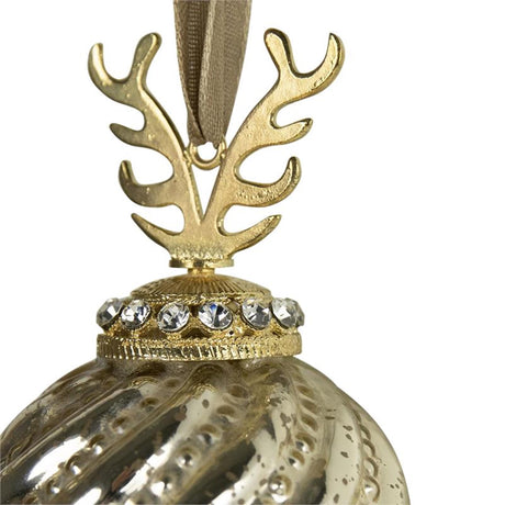 Weihnachtskugel Geweih Glas gold ã˜8cm