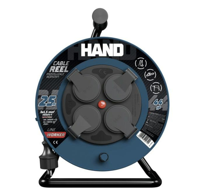 Handverlengtrommel 25m 3x1,5mm 16a 3680w ip44