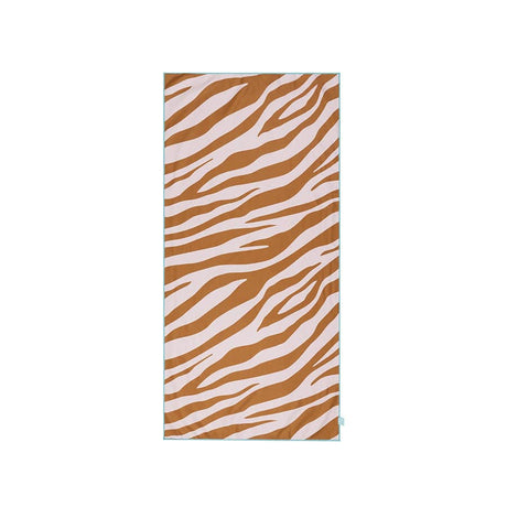 Lebendige Streifen | Orange-weißes Mikrofasertuch 135 x 65 cm
