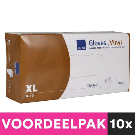 Abena Poedervrije Vinyl Handchoenen Maat Extra Large 100 Stuks Voordeelpacket