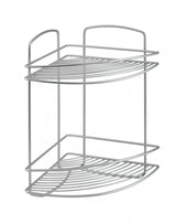 Metaltex Onda Badezimmer HoeKrek 2 Böden 22x22x35 cm Silber