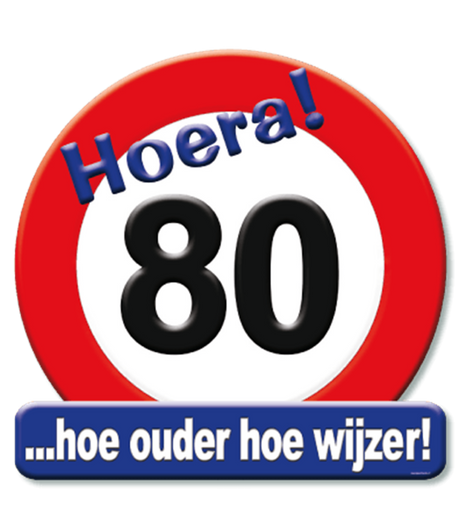 Paperdreams Kronenschild Verkehrsschild 80 Jahre 50cm