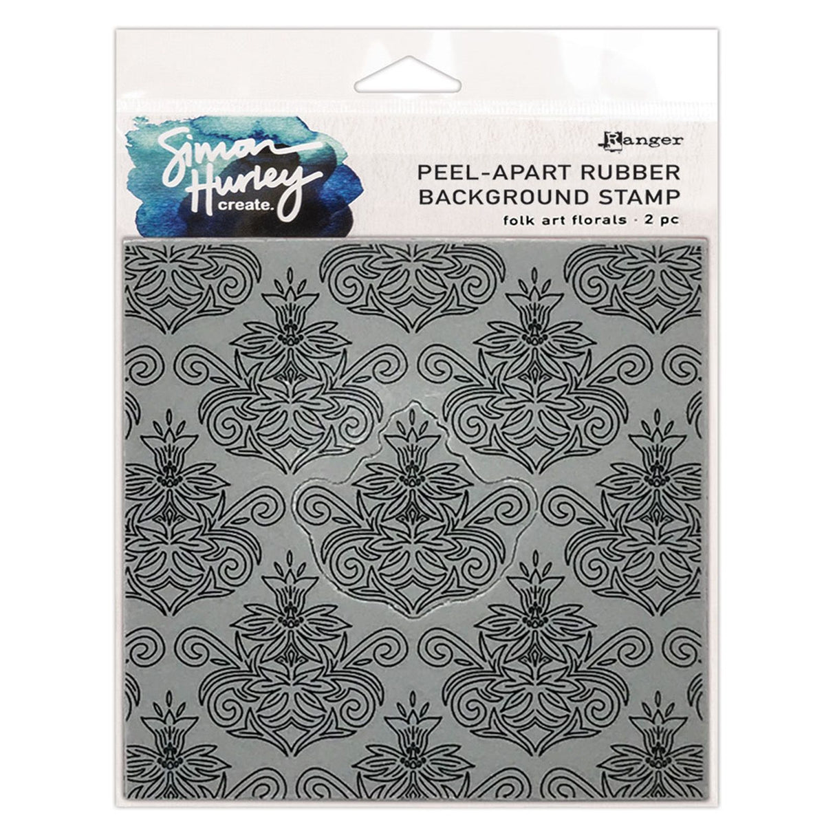 Ranger Ink Ranger • Simon Hurley erstellt Hintergrundstempel Volkskunst Blumen 15,24 x 15,24 cm