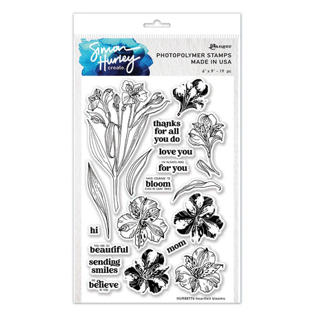 Ranger Ink Ranger • Simon Hurley erstellen. Fotopolymerstempel 15,2x22,9cm Herzliche Blüten
