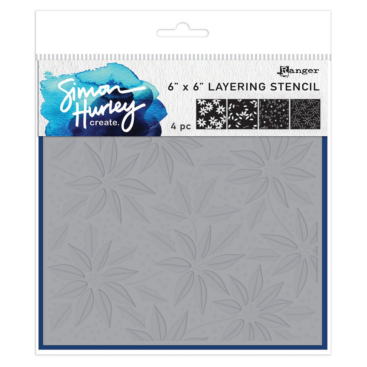 Ranger Ink Ranger • Simon Hurley erstellen. Layering-Schablonen festliche Weihnachtssterne 4St