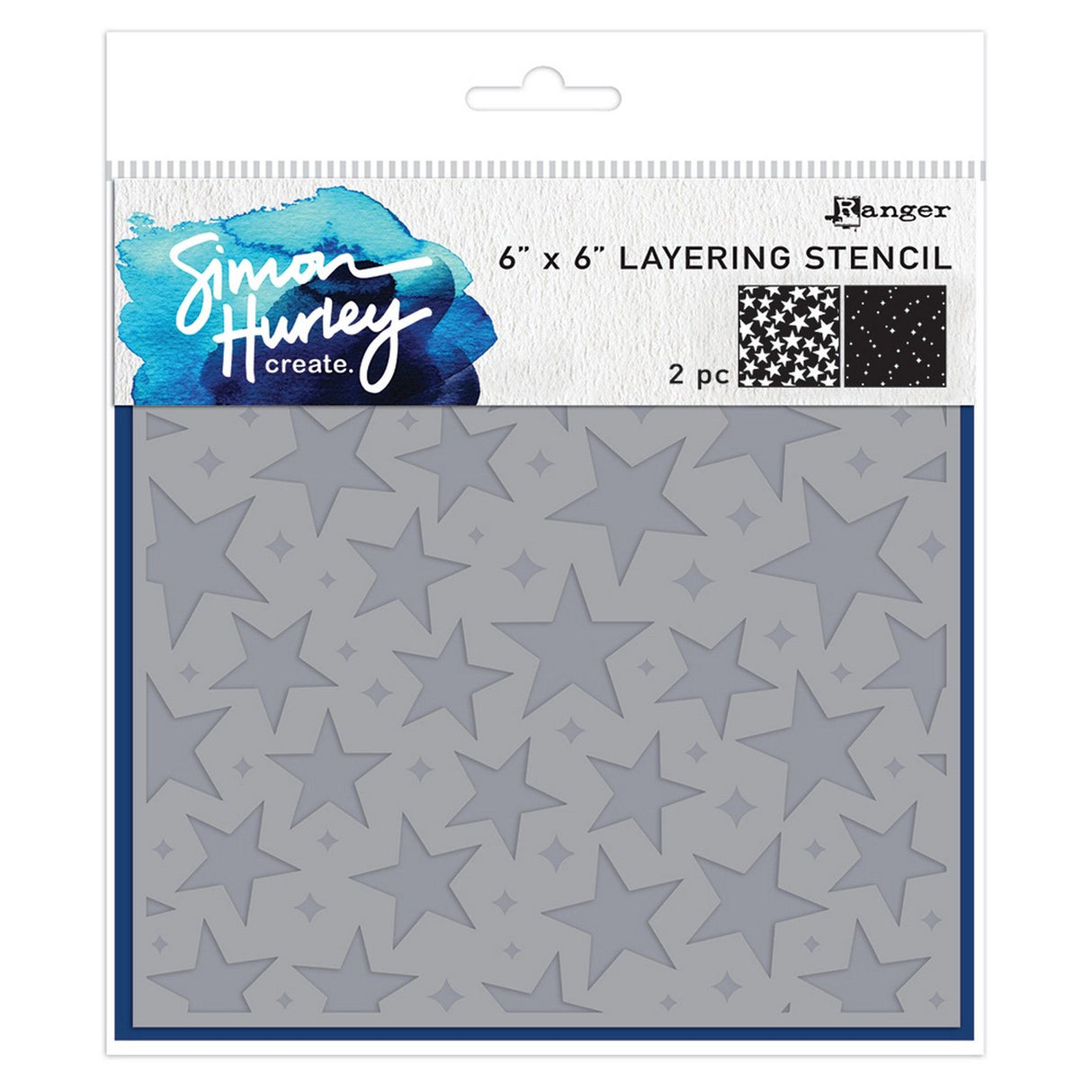 Ranger Ink Ranger • Simon Hurley erstellen. Layering-Schablonen funkelnde Sterne 2St