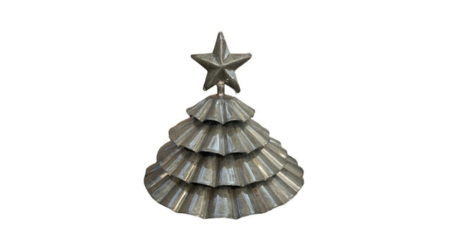 Metalen kerstboom olive 3x 12x 10,5cm