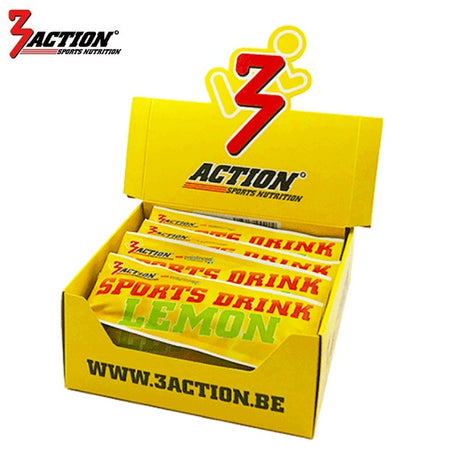 3action Sportgetränk Zitronensäckchen 30 Gramm – Displaybox 25 Stück – 1202000001
