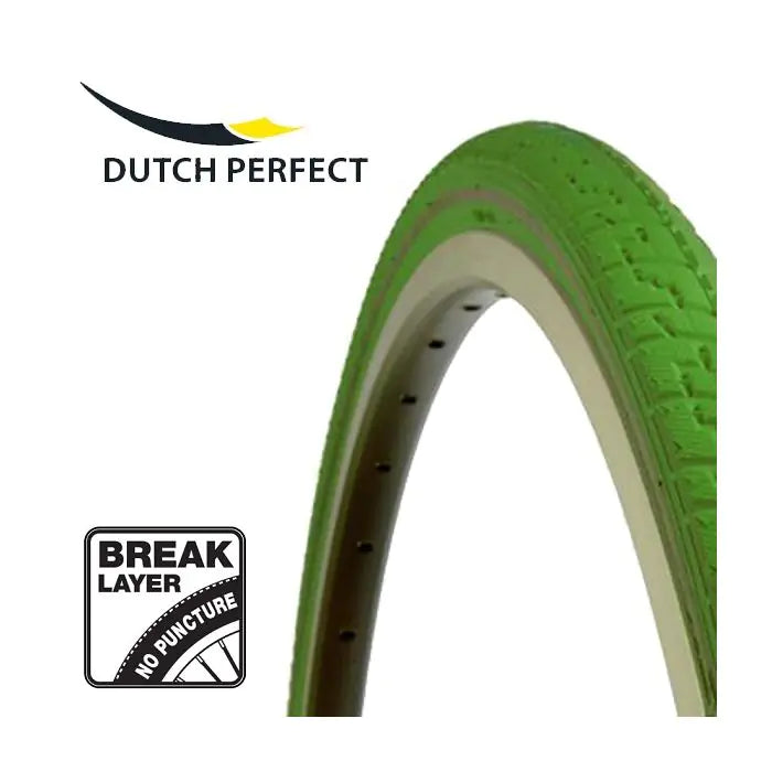 Niederländisch perfekter Reifen 28 x 1 ½ 40-635 Keine Punktion - grün mit Reflexion