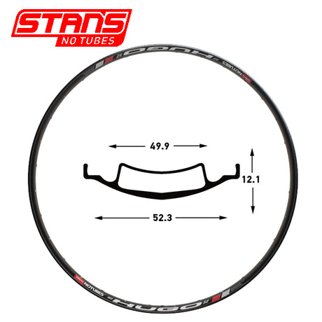 Stans Notubes Felge Hugo 27,5 650b 32h schwarz snt