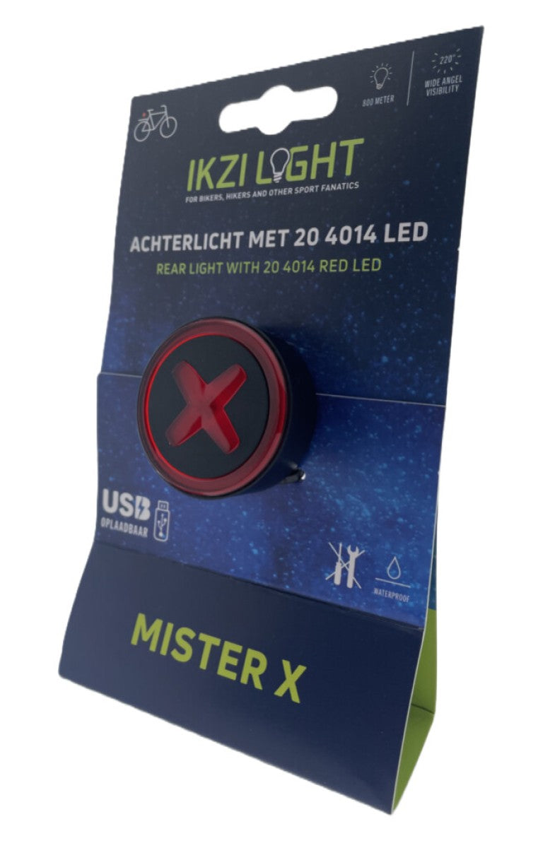Ikzilight Rücklicht MR X mit 4014 LED, USB wiederaufladbar