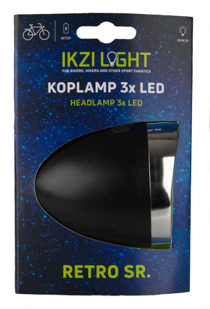 Scheinwerfer Retro LED Black Battery
