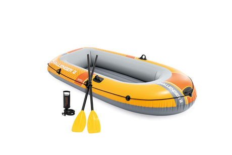 Intex Challenger 2-Personen-Bootsset inklusive Paddel und Pumpe 236x114x41cm (