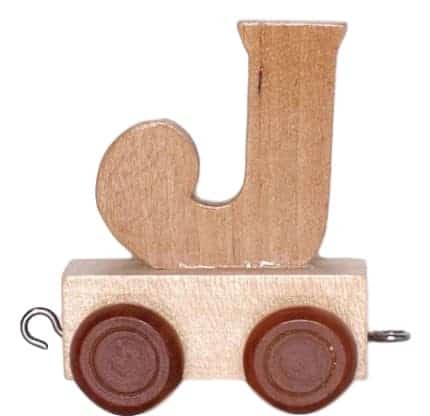 Bongers Spielzeug-Holzbuchstabe J mit Rädern, 6 cm hoch
