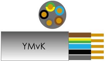 Kabel YMVK 5x4qmm DCA Rolle 50m - 1243111