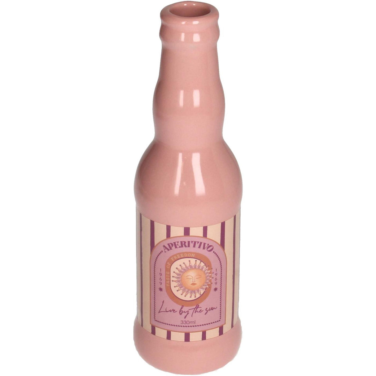 Kersten vaas aperitif sun keramiek roze 6.5x6.5x21.8 cm