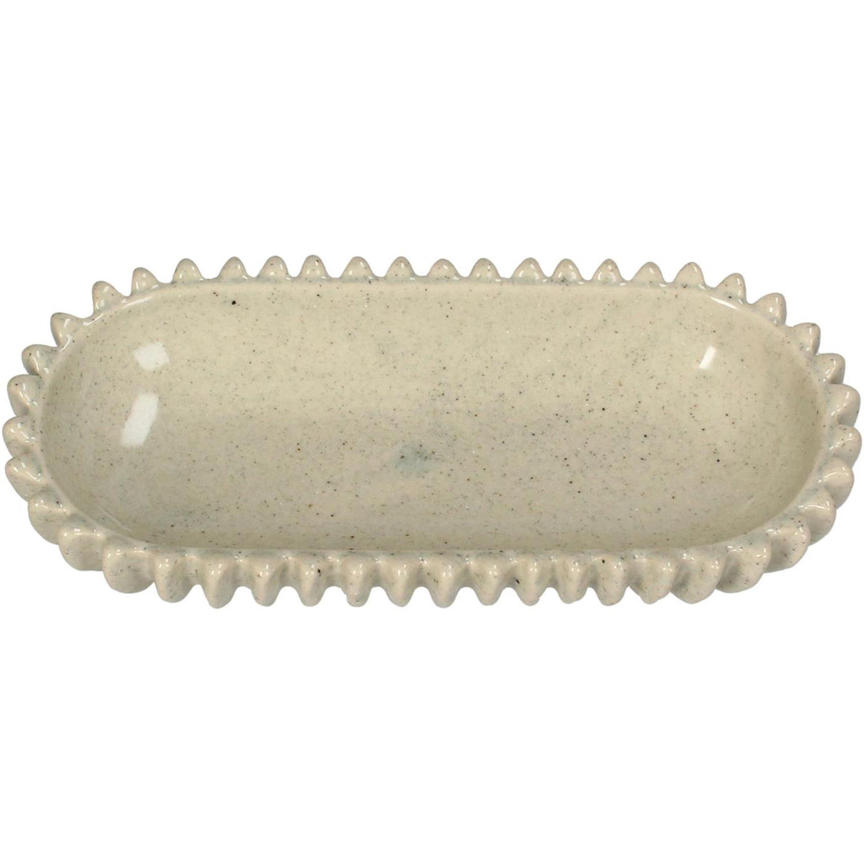 Kersten schaal keramiek beige 26.5x12.5x4.5cm