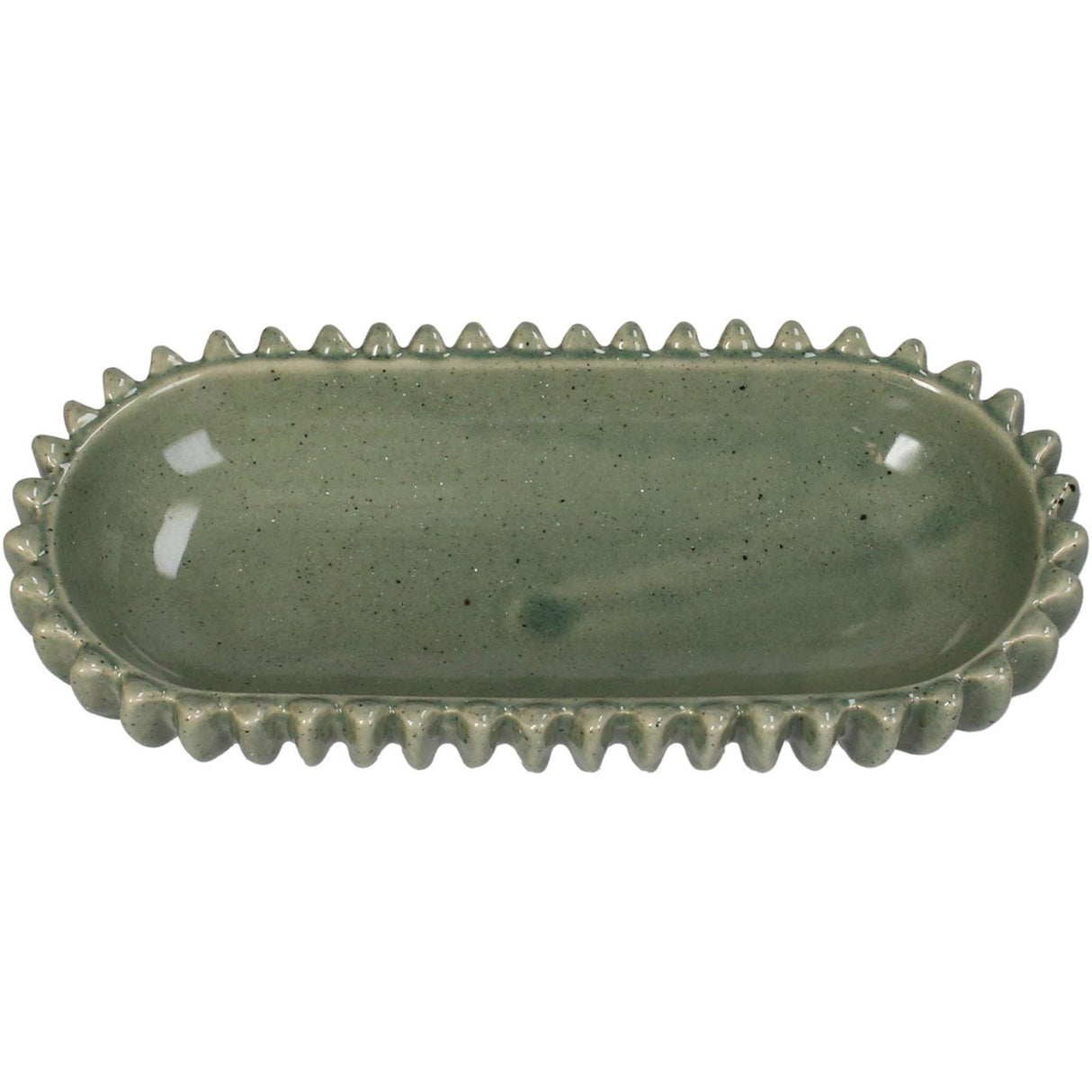 Kersten schaal keramiek green 26.5x12.5x4.5cm