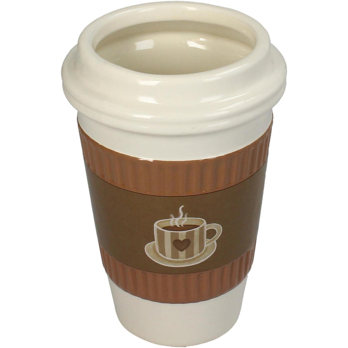 Kersten bloempot coffee cup fijn aardewerk brown 11x11x16.5cm